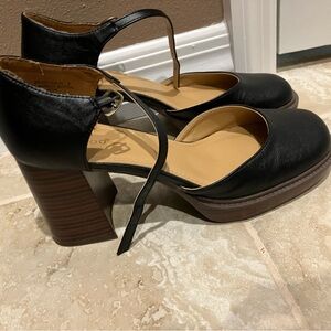 Black Maryjanes Block Heel Shoes